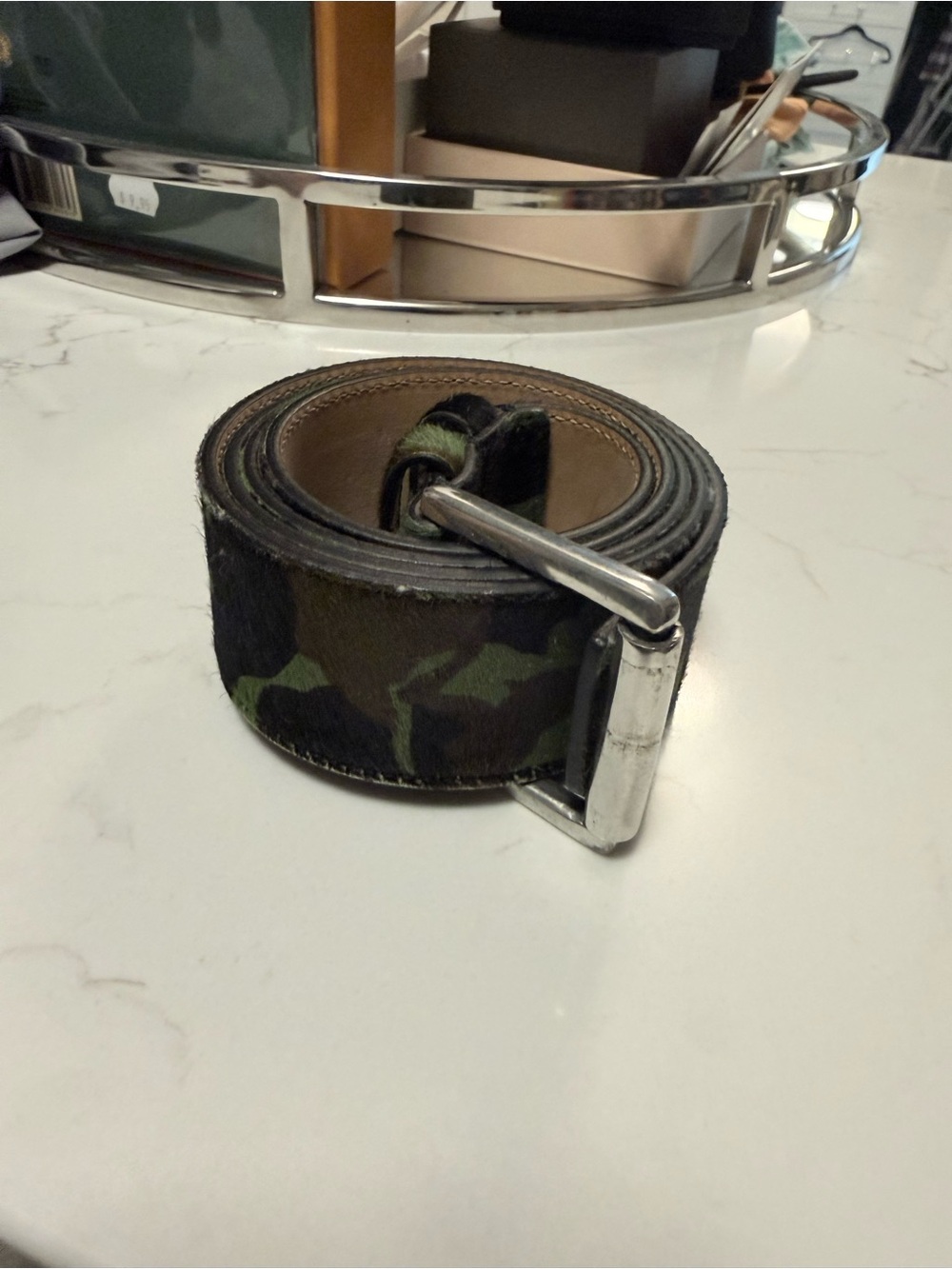 Jimmy Choo Men's Camouflage Belt 100cm in Green and Black never worn